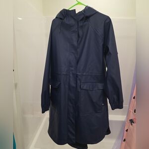 Duluth Trading Co Women’s Downpour Duster Sz XXL Raincoat Jacket Navy Blue